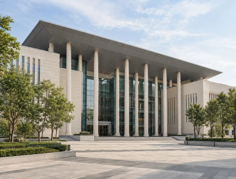 现代公共建筑与景观的AI生成示意图